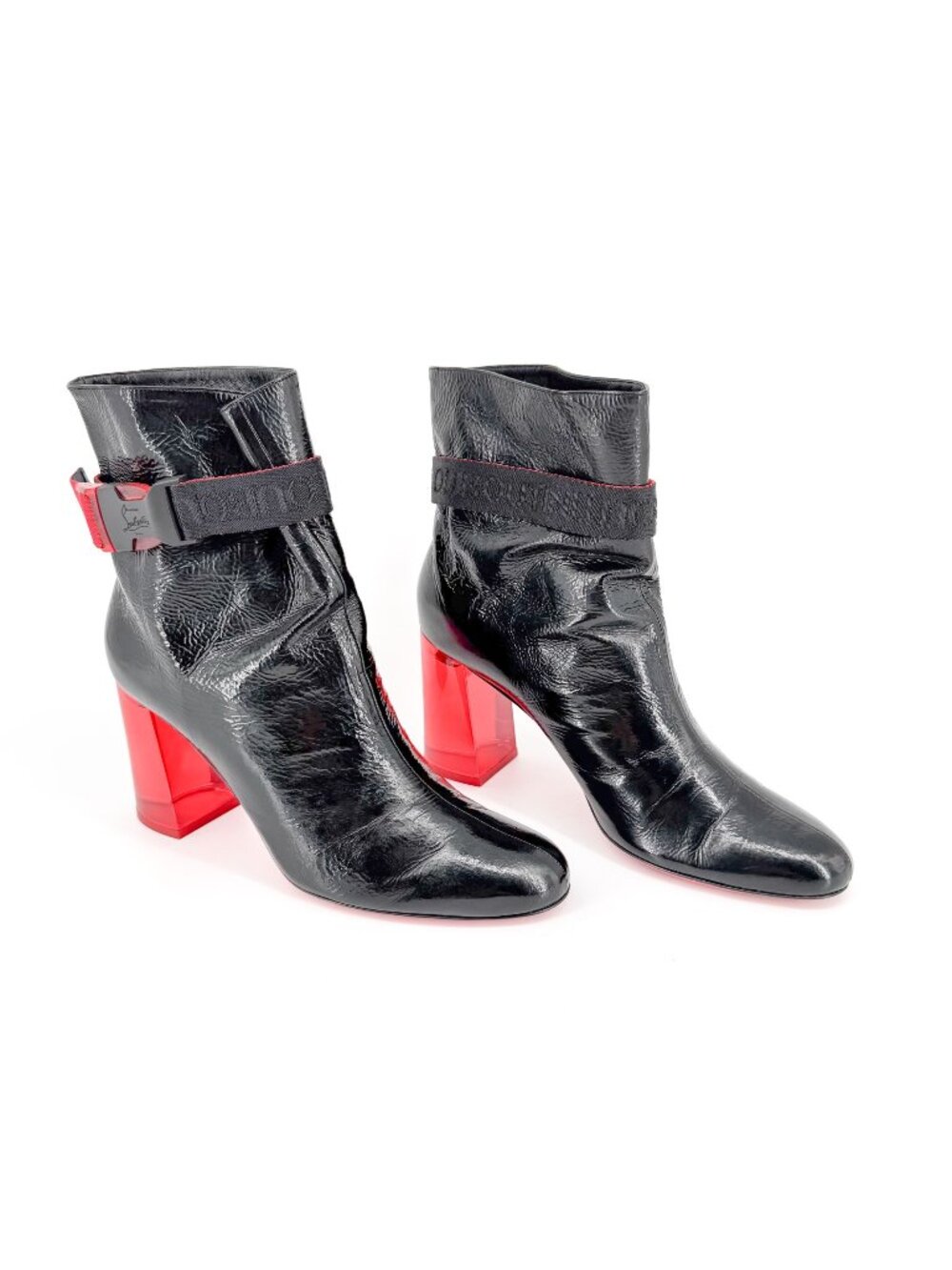 Christian Louboutin Telesiege Plexi Heel Boots Black Size 41.5 US 11.5 Women’s